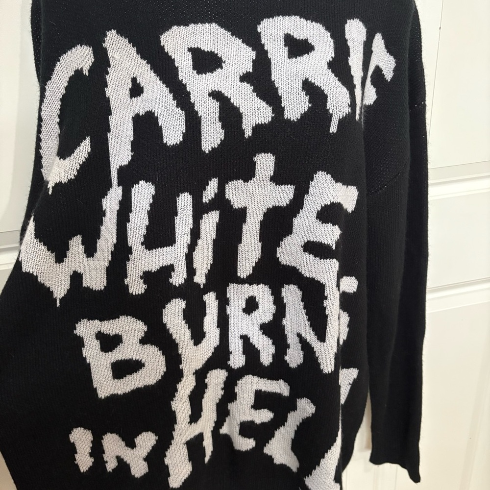 Black and White Graphic Sweater Dress - Picture 2 of 6